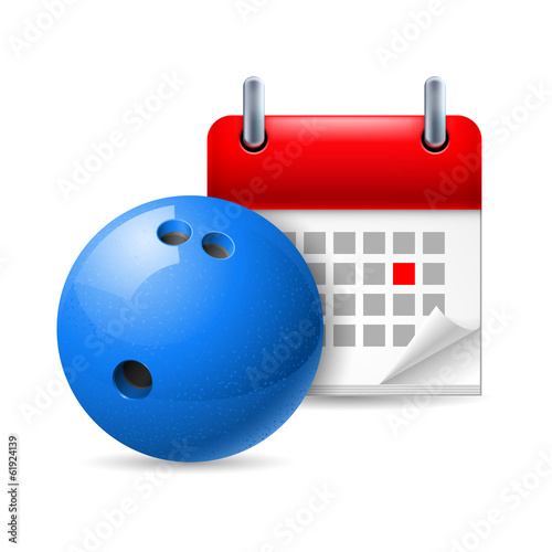 Bowling ball and calendar