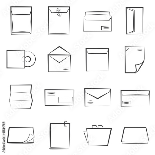 sketched letter icons