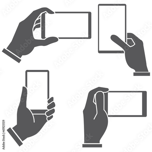 hand holding and touching smartphone