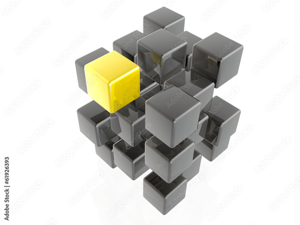 Yellow and grey cubes