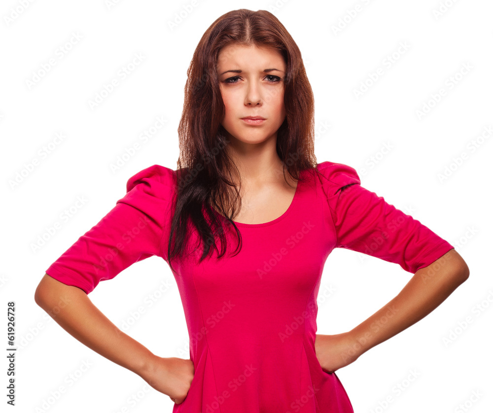 Fototapeta premium serious thoughtful woman she thought gloomy