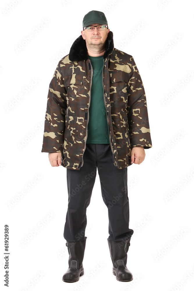 Man in military vest. Man in military vest.