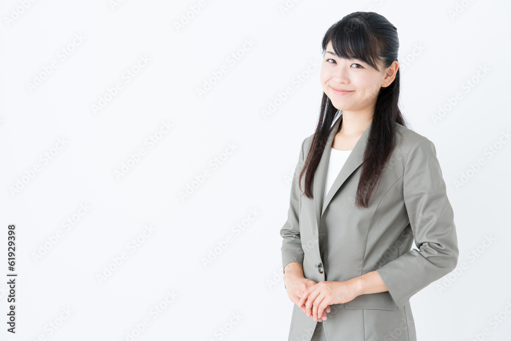 young asian businesswoman on white background young asian businesswoman on white background