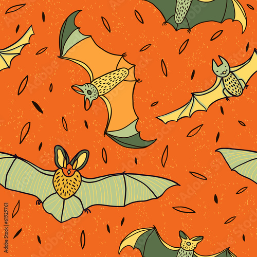 Bats in the night sky seamless pattern vector