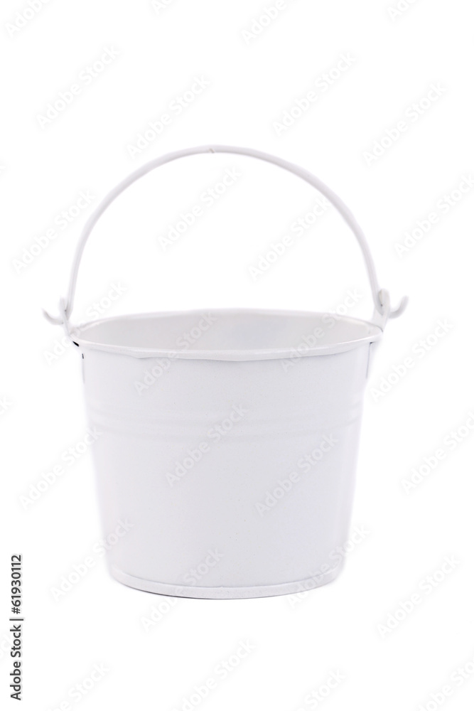White bucket close up. White bucket close up.