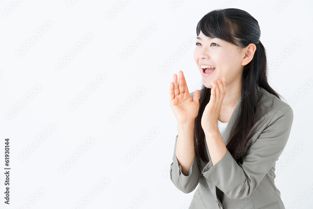 young asian businesswoman on white background young asian businesswoman on white background