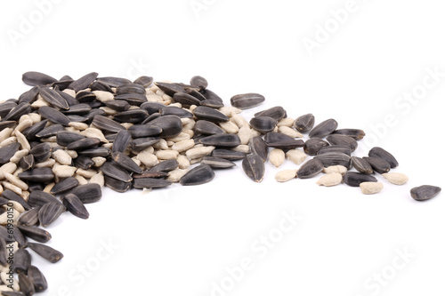Bunch of black sonflower seeds.