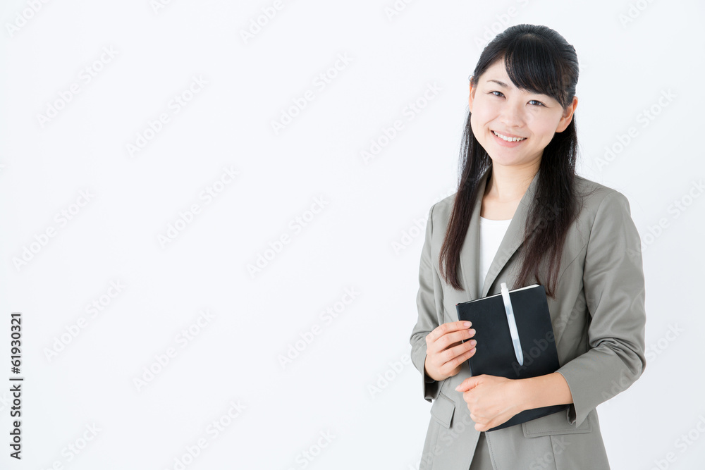 young asian businesswoman on white background young asian businesswoman on white background