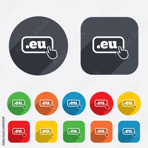 Domain EU sign icon. Top-level internet domain