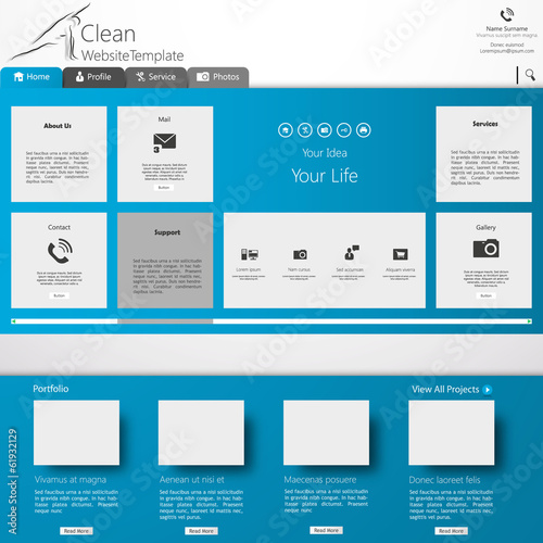 Website template in editable vector format