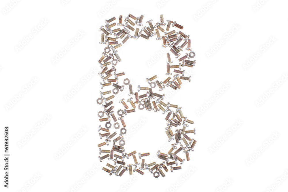 Alphabet from nuts and bolts Alphabet from nuts and bolts