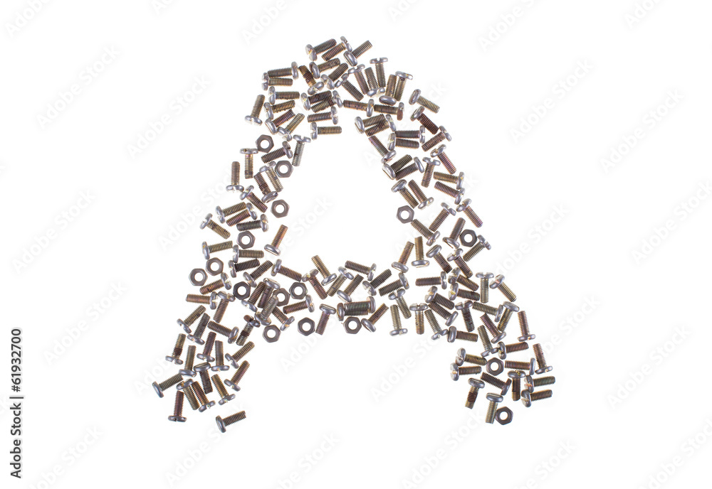 Alphabet from nuts and bolts