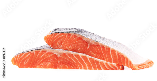 Salmon fillet two together.