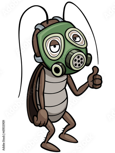 Vector illustration of cartoon cockroach
