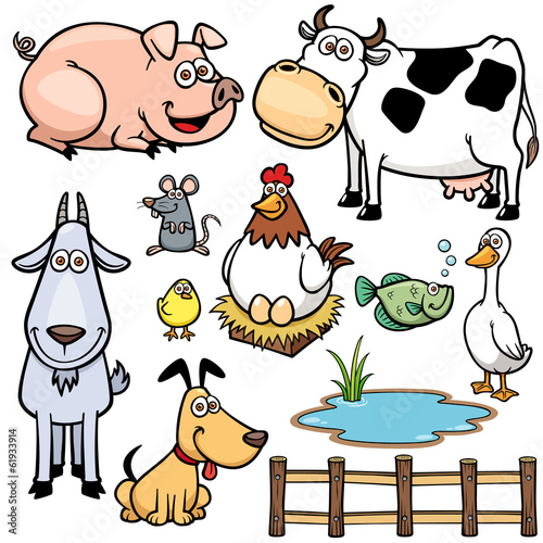 Vector Illustration of Farm Animals cartoon