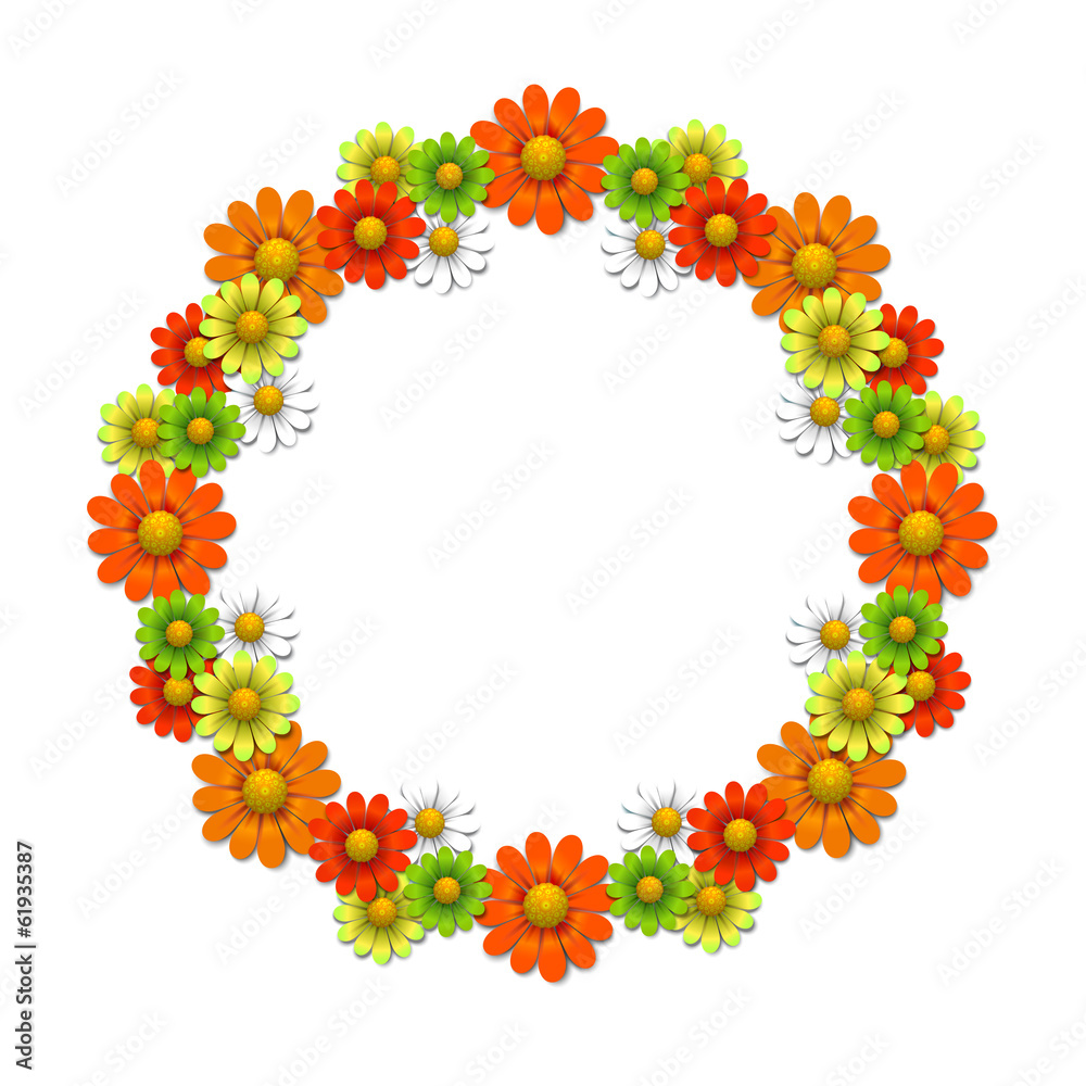 Obraz premium Wreath from bright flowers