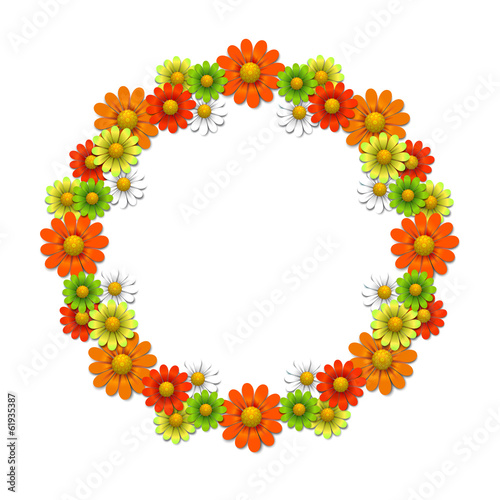 Wreath from bright flowers