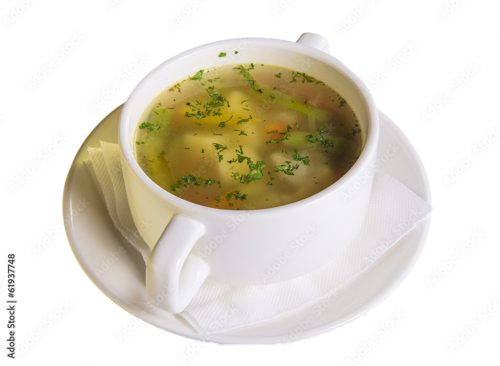vegetable soup poured in white plate vegetable soup poured in white plate