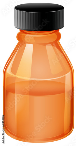 An orange medical bottle