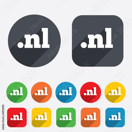 Domain NL sign icon. Top-level internet domain