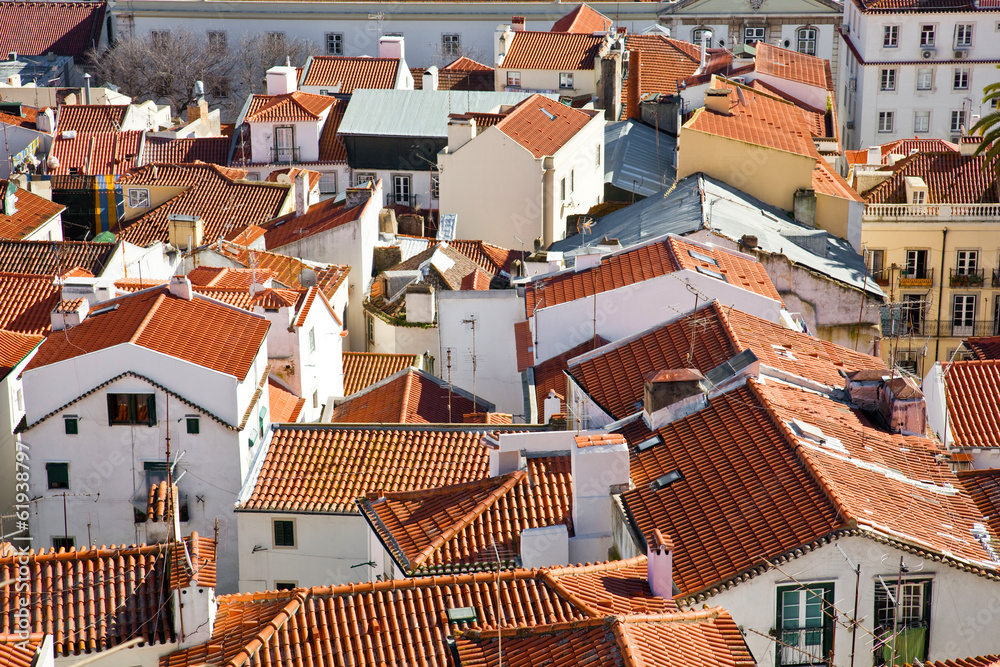 Alfama District orange rooftops, Lisbon