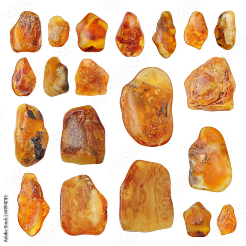 Beautiful natural Baltic amber in bright colors ,collage