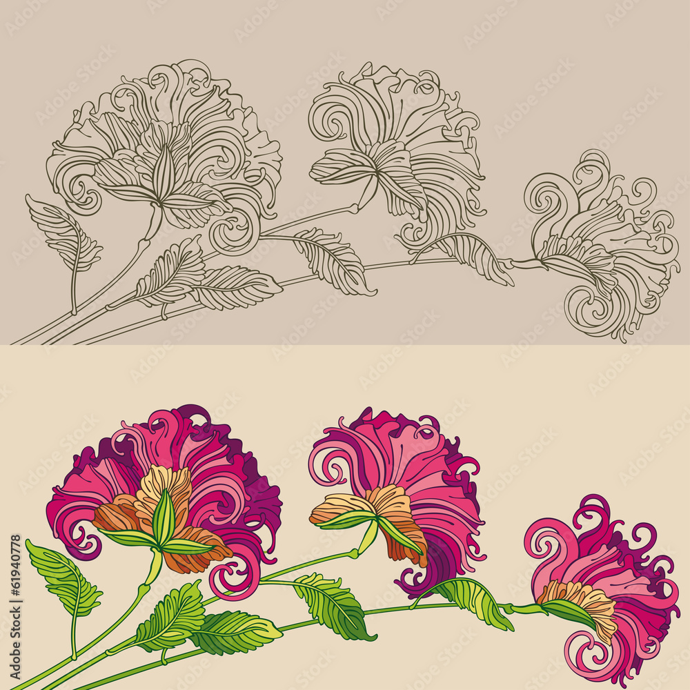 Fototapeta premium Floral decorative ornament
