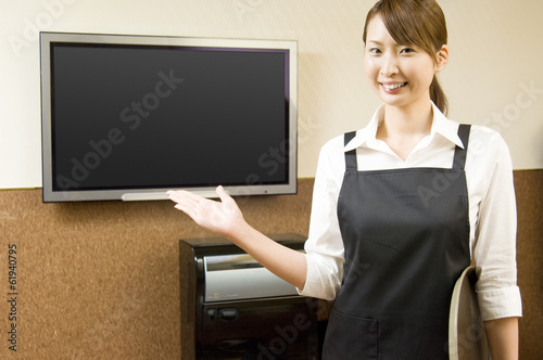 female salesclerk of karaoke box