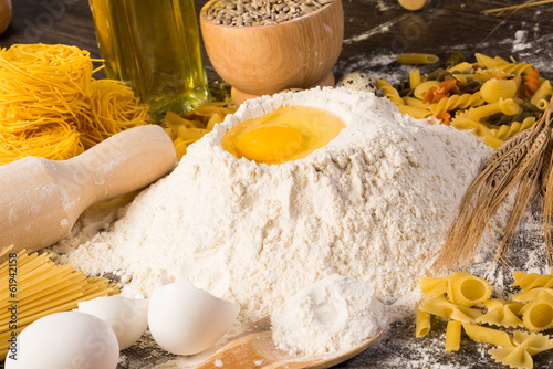 flour, eggs, wheat still-life
