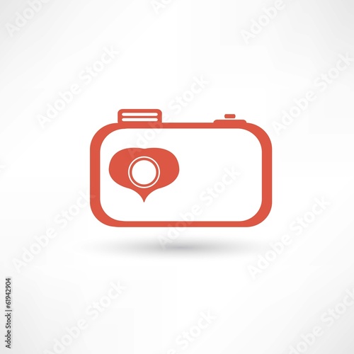 Red nice camera icon