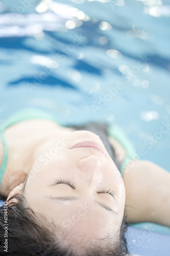 woman in swimming pool