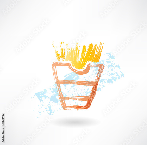 French fries grunge icon