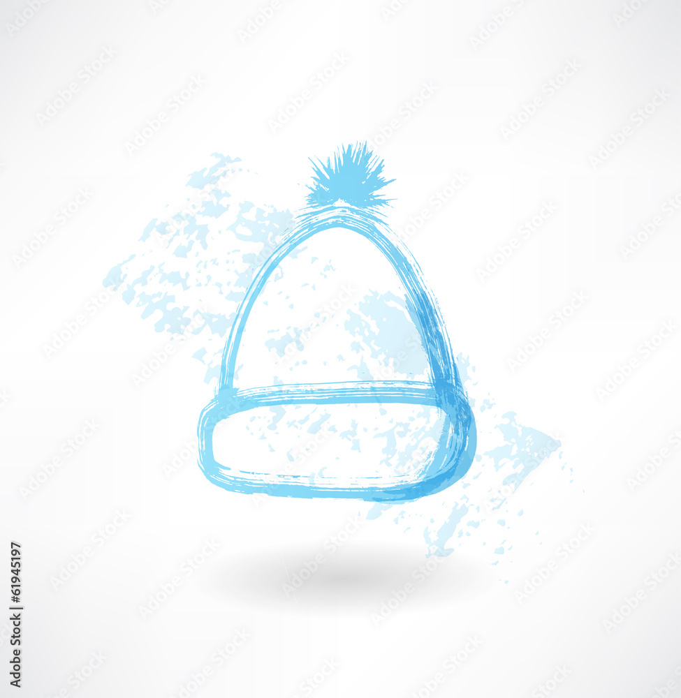 Obraz premium Winter hat grunge icon