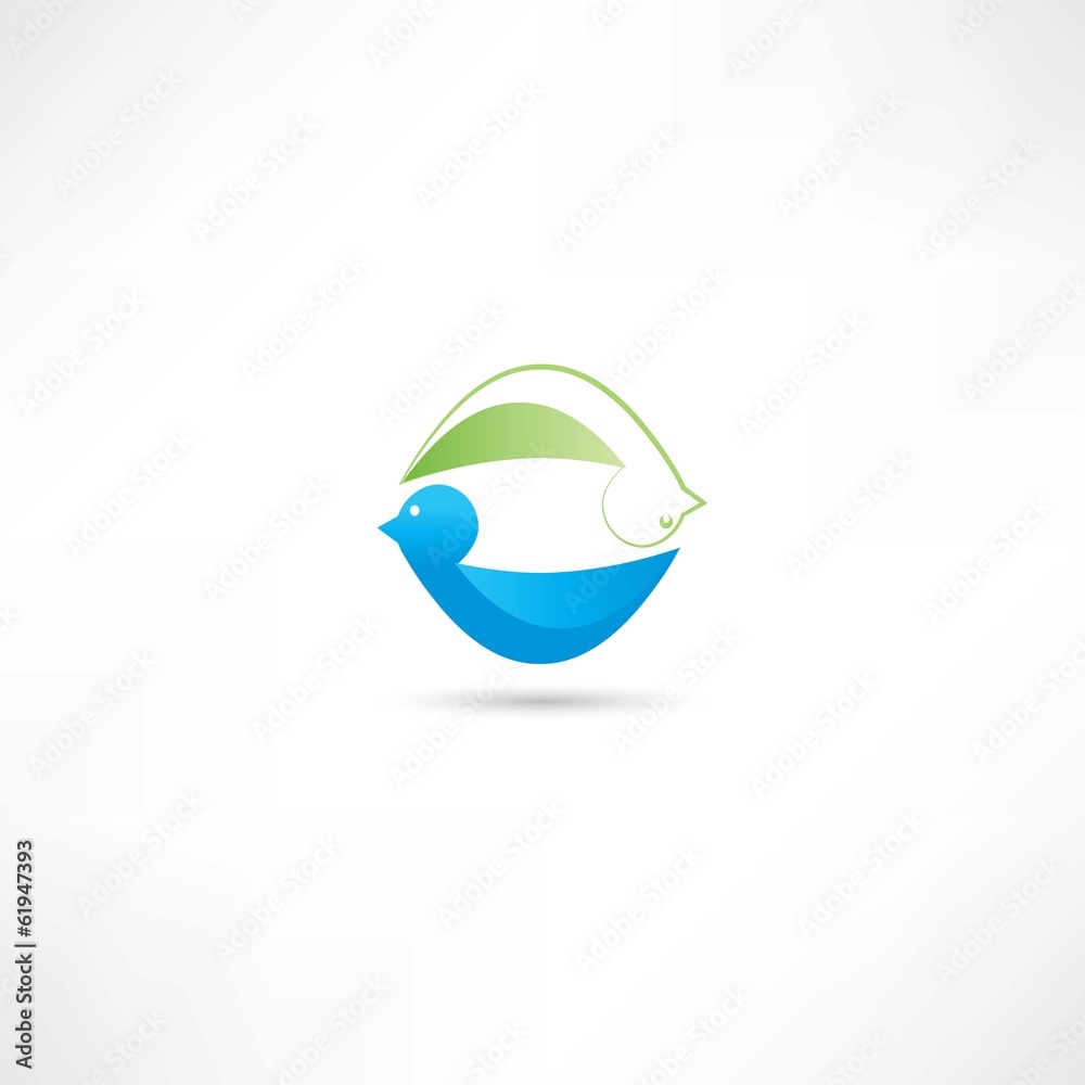Two birds in circle Two birds in circle