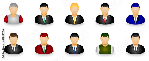 Set of businessman dummy icon in group