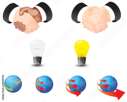 Global business and contraction icon collection set (vector)