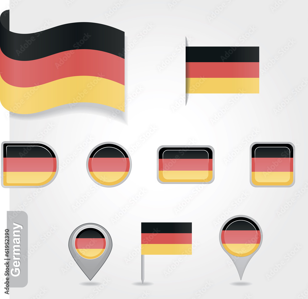 Fototapeta premium Germany icon set of flags