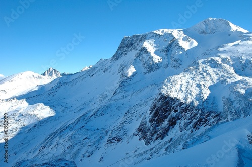 Peaks in Alps in winter