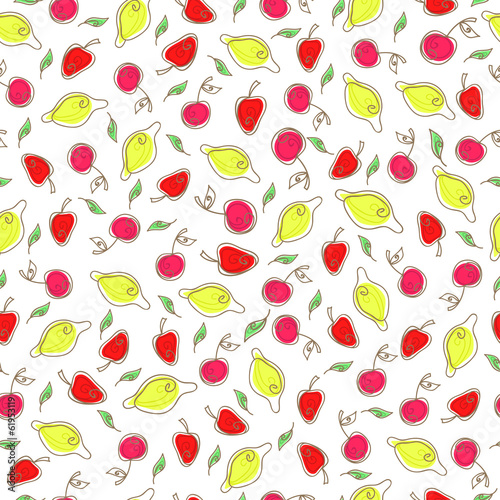 Fototapeta Naklejka Na Ścianę i Meble -  colorful fruits seamless pattern