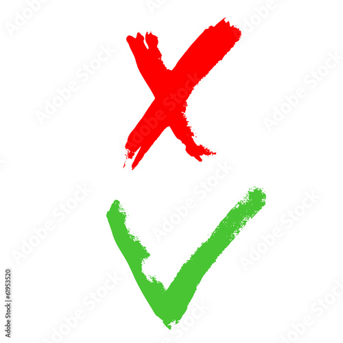 cross and tick