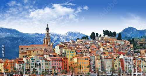 colors of Souther Europe - Menton - beautiful town, border Franc photo