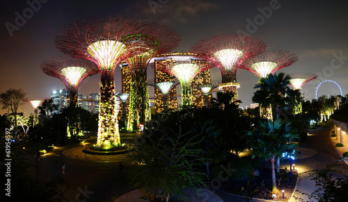 Gardens by the Bay at night. Singapore