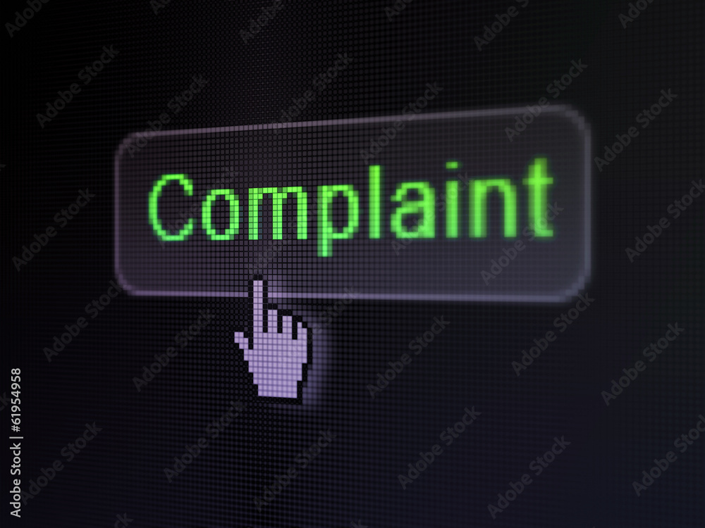 Law concept: Complaint on digital button background Law concept: Complaint on digital button background