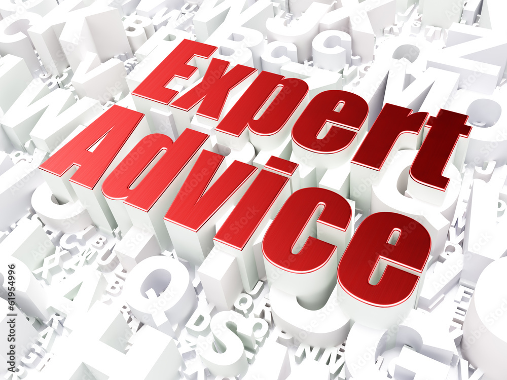 Law concept: Expert Advice on alphabet background Law concept: Expert Advice on alphabet background