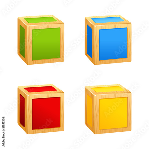 colored wooden cubes