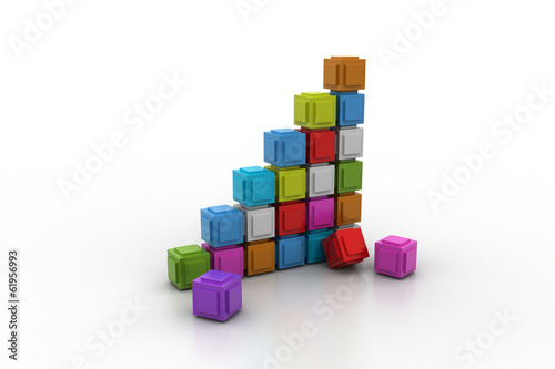 The diagram consisting of several cubes of different colours