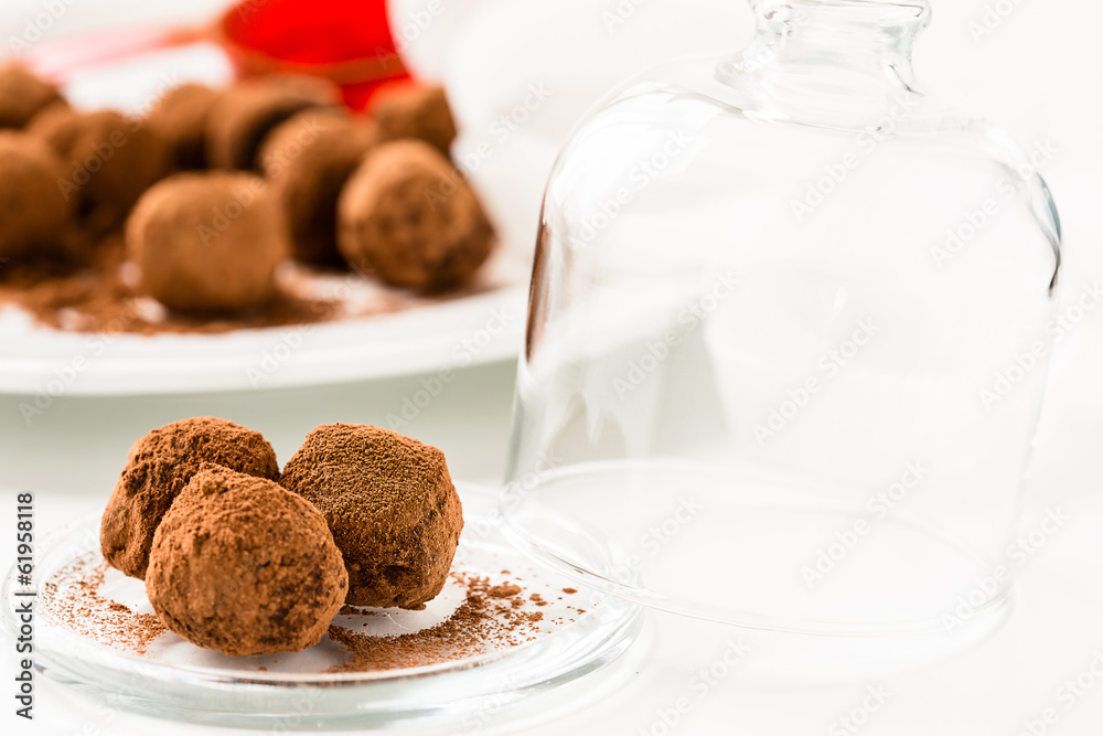 Chocolate truffles. Handmade chocolate truffle candies Chocolate truffles. Handmade chocolate truffle candies