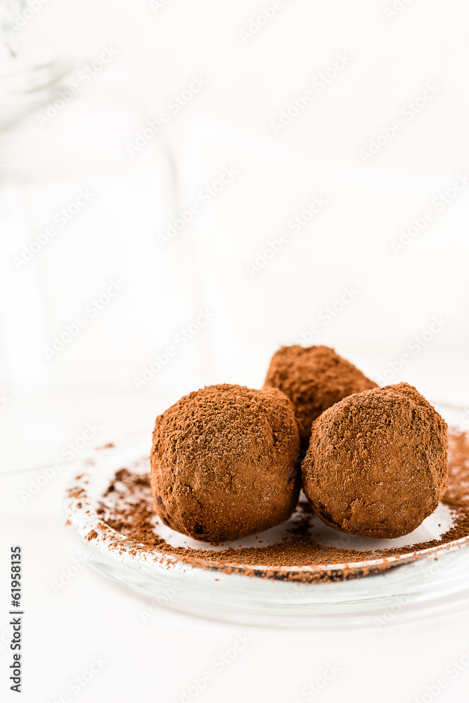 Chocolate truffles. Handmade chocolate truffle candies Chocolate truffles. Handmade chocolate truffle candies