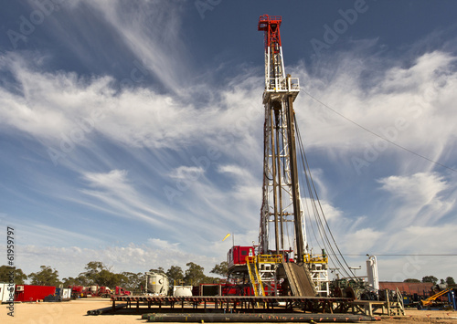Land Drilling Rig and Cloudy Sky photo