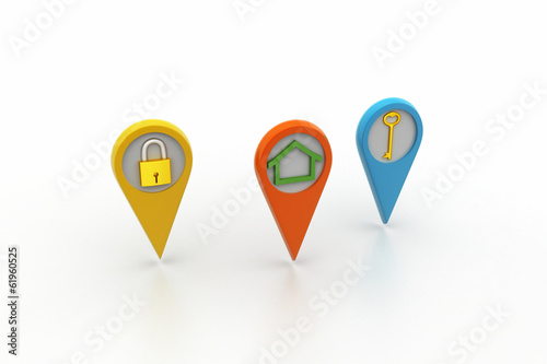 Free Download Set of 3D pointers - home, key, spanner - GFXLoad